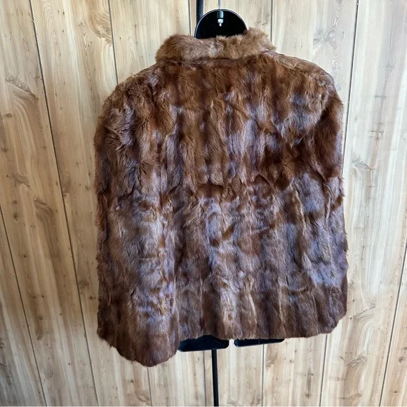 Vtg Kuhl Rich Brown Real Fur Teddy Cape for Women, Shrug, Shawl 40s 50s 60s Soft - Picture 9 of 13